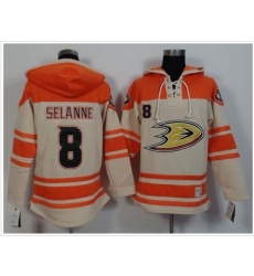 Anaheim Ducks #8 Teemu Selanne Cream Orange Sawyer Hooded Sweatshirt Stitched NHL Jersey Anaheim Ducks #8 Teemu Selanne Cream Orange Sawyer Hooded Sweatshirt Stitched NHL Jersey
