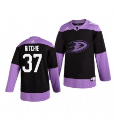 Ducks 37 Nick Ritchie Black Purple Hockey Fights Cancer Adidas Jersey Ducks 37 Nick Ritchie Black Purple Hockey Fights Cancer Adidas Jersey