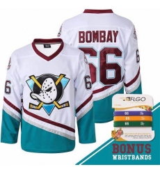 Men Adidas Mighty Ducks #66 Gordon Bombay White Stitched Hockey Jersey Men Adidas Mighty Ducks #66 Gordon Bombay White Stitched Hockey Jersey