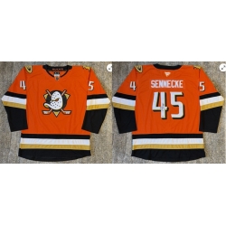 Men Anaheim Ducks #45 Beckett Sennecke Orange Stitched NHL Jersey
