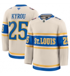 Men St Louis Blues 25 Jordan Kyrou Cream 2024 25 Winter Classic Stitched Hockey Jersey Men St Louis Blues 25 Jordan Kyrou Cream 2024 25 Winter Classic Stitched Hockey Jersey