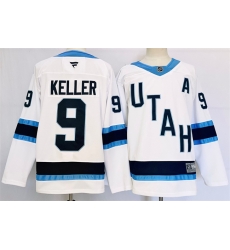 Men Utah Hockey Club 9 Clayton Keller White Stitched Jersey Men Utah Hockey Club 9 Clayton Keller White Stitched Jersey