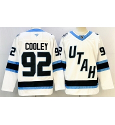 Men Utah Mammoth 92 Logan Cooley White Stitched Jersey Men Utah Mammoth 92 Logan Cooley White Stitched Jersey