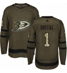 Mens Adidas Anaheim Ducks 1 Lukas Dostal Authentic Green Salute to Service NHL Jersey Mens Adidas Anaheim Ducks 1 Lukas Dostal Authentic Green Salute to Service NHL Jersey