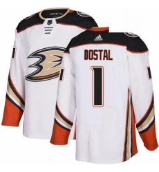 Mens Adidas Anaheim Ducks 1 Lukas Dostal Authentic White Away NHL Jersey Mens Adidas Anaheim Ducks 1 Lukas Dostal Authentic White Away NHL Jersey