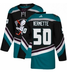 Mens Adidas Anaheim Ducks 50 Antoine Vermette Authentic Black Teal Third NHL Jersey Mens Adidas Anaheim Ducks 50 Antoine Vermette Authentic Black Teal Third NHL Jersey