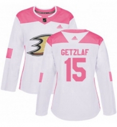 Womens Adidas Anaheim Ducks 15 Ryan Getzlaf Authentic WhitePink Fashion NHL Jersey Womens Adidas Anaheim Ducks 15 Ryan Getzlaf Authentic WhitePink Fashion NHL Jersey