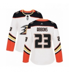Womens Adidas Anaheim Ducks 23 Brian Gibbons Authentic White Away NHL Jersey Womens Adidas Anaheim Ducks 23 Brian Gibbons Authentic White Away NHL Jersey