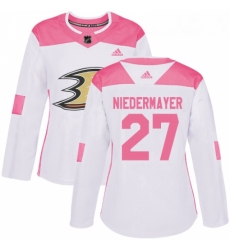Womens Adidas Anaheim Ducks 27 Scott Niedermayer Authentic WhitePink Fashion NHL Jersey Womens Adidas Anaheim Ducks 27 Scott Niedermayer Authentic WhitePink Fashion NHL Jersey