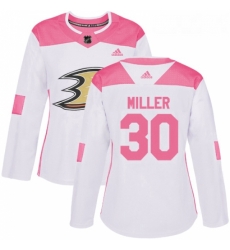 Womens Adidas Anaheim Ducks 30 Ryan Miller Authentic WhitePink Fashion NHL Jersey Womens Adidas Anaheim Ducks 30 Ryan Miller Authentic WhitePink Fashion NHL Jersey