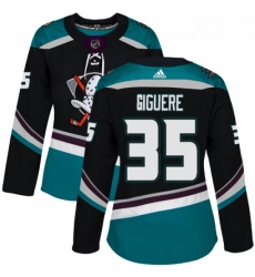 Womens Adidas Anaheim Ducks 35 Jean Sebastien Giguere Authentic Black Teal Third NHL Jersey Womens Adidas Anaheim Ducks 35 Jean Sebastien Giguere Authentic Black Teal Third NHL Jersey