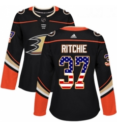 Womens Adidas Anaheim Ducks 37 Nick Ritchie Authentic Black USA Flag Fashion NHL Jersey Womens Adidas Anaheim Ducks 37 Nick Ritchie Authentic Black USA Flag Fashion NHL Jersey
