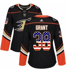Womens Adidas Anaheim Ducks 38 Derek Grant Authentic Black USA Flag Fashion NHL Jersey Womens Adidas Anaheim Ducks 38 Derek Grant Authentic Black USA Flag Fashion NHL Jersey