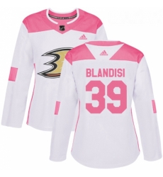Womens Adidas Anaheim Ducks 39 Joseph Blandisi Authentic White Pink Fashion NHL Jersey Womens Adidas Anaheim Ducks 39 Joseph Blandisi Authentic White Pink Fashion NHL Jersey