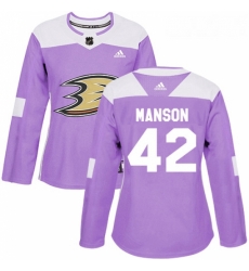 Womens Adidas Anaheim Ducks 42 Josh Manson Authentic Purple Fights Cancer Practice NHL Jersey Womens Adidas Anaheim Ducks 42 Josh Manson Authentic Purple Fights Cancer Practice NHL Jersey