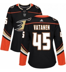 Womens Adidas Anaheim Ducks 45 Sami Vatanen Authentic Black Home NHL Jersey Womens Adidas Anaheim Ducks 45 Sami Vatanen Authentic Black Home NHL Jersey