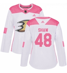 Womens Adidas Anaheim Ducks 48 Logan Shaw Authentic WhitePink Fashion NHL Jersey Womens Adidas Anaheim Ducks 48 Logan Shaw Authentic WhitePink Fashion NHL Jersey
