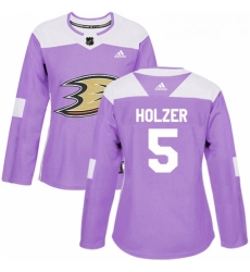 Womens Adidas Anaheim Ducks 5 Korbinian Holzer Authentic Purple Fights Cancer Practice NHL Jersey Womens Adidas Anaheim Ducks 5 Korbinian Holzer Authentic Purple Fights Cancer Practice NHL Jersey