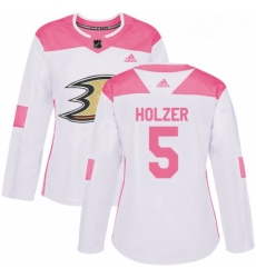 Womens Adidas Anaheim Ducks 5 Korbinian Holzer Authentic WhitePink Fashion NHL Jersey Womens Adidas Anaheim Ducks 5 Korbinian Holzer Authentic WhitePink Fashion NHL Jersey