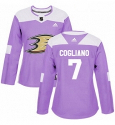 Womens Adidas Anaheim Ducks 7 Andrew Cogliano Authentic Purple Fights Cancer Practice NHL Jersey Womens Adidas Anaheim Ducks 7 Andrew Cogliano Authentic Purple Fights Cancer Practice NHL Jersey