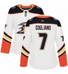 Womens Adidas Anaheim Ducks 7 Andrew Cogliano Authentic White Away NHL Jersey Womens Adidas Anaheim Ducks 7 Andrew Cogliano Authentic White Away NHL Jersey