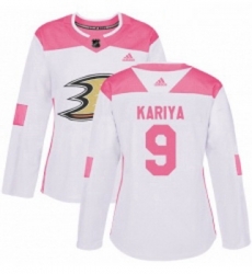 Womens Adidas Anaheim Ducks 9 Paul Kariya Authentic WhitePink Fashion NHL Jersey Womens Adidas Anaheim Ducks 9 Paul Kariya Authentic WhitePink Fashion NHL Jersey