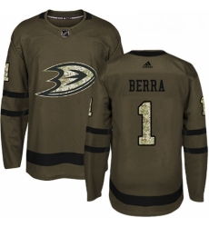Youth Adidas Anaheim Ducks 1 Reto Berra Authentic Green Salute to Service NHL Jersey Youth Adidas Anaheim Ducks 1 Reto Berra Authentic Green Salute to Service NHL Jersey