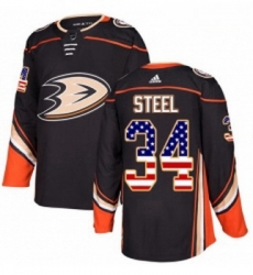 Youth Adidas Anaheim Ducks 34 Sam Steel Authentic Black USA Flag Fashion NHL Jersey Youth Adidas Anaheim Ducks 34 Sam Steel Authentic Black USA Flag Fashion NHL Jersey