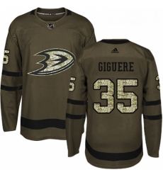 Youth Adidas Anaheim Ducks 35 Jean Sebastien Giguere Authentic Green Salute to Service NHL Jersey Youth Adidas Anaheim Ducks 35 Jean Sebastien Giguere Authentic Green Salute to Service NHL Jersey