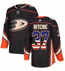 Youth Adidas Anaheim Ducks 37 Nick Ritchie Authentic Black USA Flag Fashion NHL Jersey Youth Adidas Anaheim Ducks 37 Nick Ritchie Authentic Black USA Flag Fashion NHL Jersey