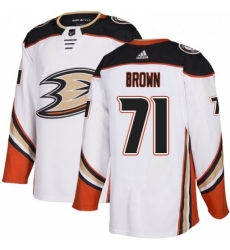 Youth Adidas Anaheim Ducks 71 JT Brown Authentic White Away NHL Jersey Youth Adidas Anaheim Ducks 71 JT Brown Authentic White Away NHL Jersey