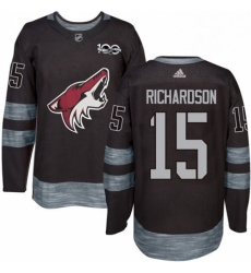 Mens Adidas Arizona Coyotes 15 Brad Richardson Premier Black 1917 2017 100th Anniversary NHL Jersey Mens Adidas Arizona Coyotes 15 Brad Richardson Premier Black 1917 2017 100th Anniversary NHL Jersey