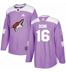 Mens Adidas Arizona Coyotes 16 Max Domi Authentic Purple Fights Cancer Practice NHL Jersey Mens Adidas Arizona Coyotes 16 Max Domi Authentic Purple Fights Cancer Practice NHL Jersey