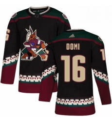 Mens Adidas Arizona Coyotes 16 Max Domi Premier Black Alternate NHL Jersey Mens Adidas Arizona Coyotes 16 Max Domi Premier Black Alternate NHL Jersey