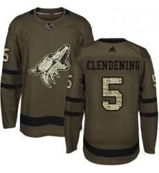 Youth Adidas Arizona Coyotes 5 Adam Clendening Premier Green Salute to Service NHL Jersey Youth Adidas Arizona Coyotes 5 Adam Clendening Premier Green Salute to Service NHL Jersey