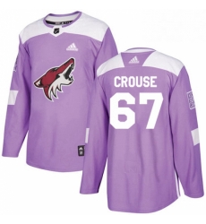 Youth Adidas Arizona Coyotes 67 Lawson Crouse Authentic Purple Fights Cancer Practice NHL Jersey 