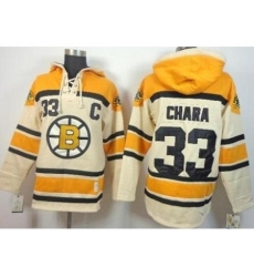 Boston Bruins #33 Zdeno Chara Cream Stitched NHL Sawyer Hooded Sweatshirt Jersey Boston Bruins #33 Zdeno Chara Cream Stitched NHL Sawyer Hooded Sweatshirt Jersey