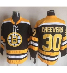 Bruins #30 Gerry Cheevers BlackYellow CCM Throwback New Stitched NHL Jersey Bruins #30 Gerry Cheevers BlackYellow CCM Throwback New Stitched NHL Jersey