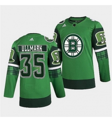Men Boston Bruins 35 Linus Ullmark 2022 Green St Patricks Day Warm Up Stitched jersey Men Boston Bruins 35 Linus Ullmark 2022 Green St Patricks Day Warm Up Stitched jersey