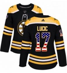 Womens Adidas Boston Bruins 17 Milan Lucic Authentic Black USA Flag Fashion NHL Jersey Womens Adidas Boston Bruins 17 Milan Lucic Authentic Black USA Flag Fashion NHL Jersey