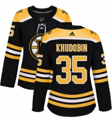 Womens Adidas Boston Bruins 35 Anton Khudobin Authentic Black Home NHL Jersey Womens Adidas Boston Bruins 35 Anton Khudobin Authentic Black Home NHL Jersey
