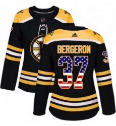 Womens Adidas Boston Bruins 37 Patrice Bergeron Authentic Black USA Flag Fashion NHL Jersey Womens Adidas Boston Bruins 37 Patrice Bergeron Authentic Black USA Flag Fashion NHL Jersey