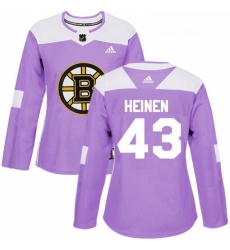 Womens Adidas Boston Bruins 43 Danton Heinen Authentic Purple Fights Cancer Practice NHL Jersey Womens Adidas Boston Bruins 43 Danton Heinen Authentic Purple Fights Cancer Practice NHL Jersey
