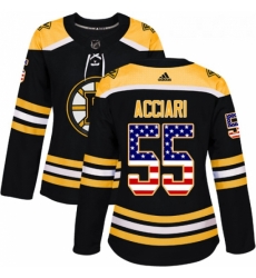 Womens Adidas Boston Bruins 55 Noel Acciari Authentic Black USA Flag Fashion NHL Jersey Womens Adidas Boston Bruins 55 Noel Acciari Authentic Black USA Flag Fashion NHL Jersey