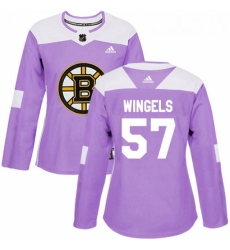 Womens Adidas Boston Bruins 57 Tommy Wingels Authentic Purple Fights Cancer Practice NHL Jersey Womens Adidas Boston Bruins 57 Tommy Wingels Authentic Purple Fights Cancer Practice NHL Jersey