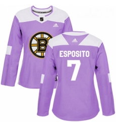 Womens Adidas Boston Bruins 7 Phil Esposito Authentic Purple Fights Cancer Practice NHL Jersey Womens Adidas Boston Bruins 7 Phil Esposito Authentic Purple Fights Cancer Practice NHL Jersey