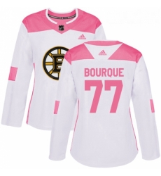Womens Adidas Boston Bruins 77 Ray Bourque Authentic WhitePink Fashion NHL Jersey Womens Adidas Boston Bruins 77 Ray Bourque Authentic WhitePink Fashion NHL Jersey