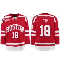 Boston University Terriers BU 18 Brandon Yip Red Stitched Hockey Jersey Boston University Terriers BU 18 Brandon Yip Red Stitched Hockey Jersey
