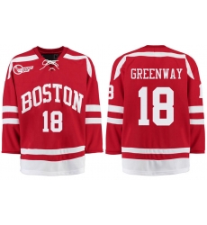 Boston University Terriers BU 18 Jordan Greenway Red Stitched Hockey Jersey Boston University Terriers BU 18 Jordan Greenway Red Stitched Hockey Jersey