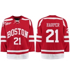 Boston University Terriers BU 21 Patrick Harper Red Stitched Hockey Jersey Boston University Terriers BU 21 Patrick Harper Red Stitched Hockey Jersey